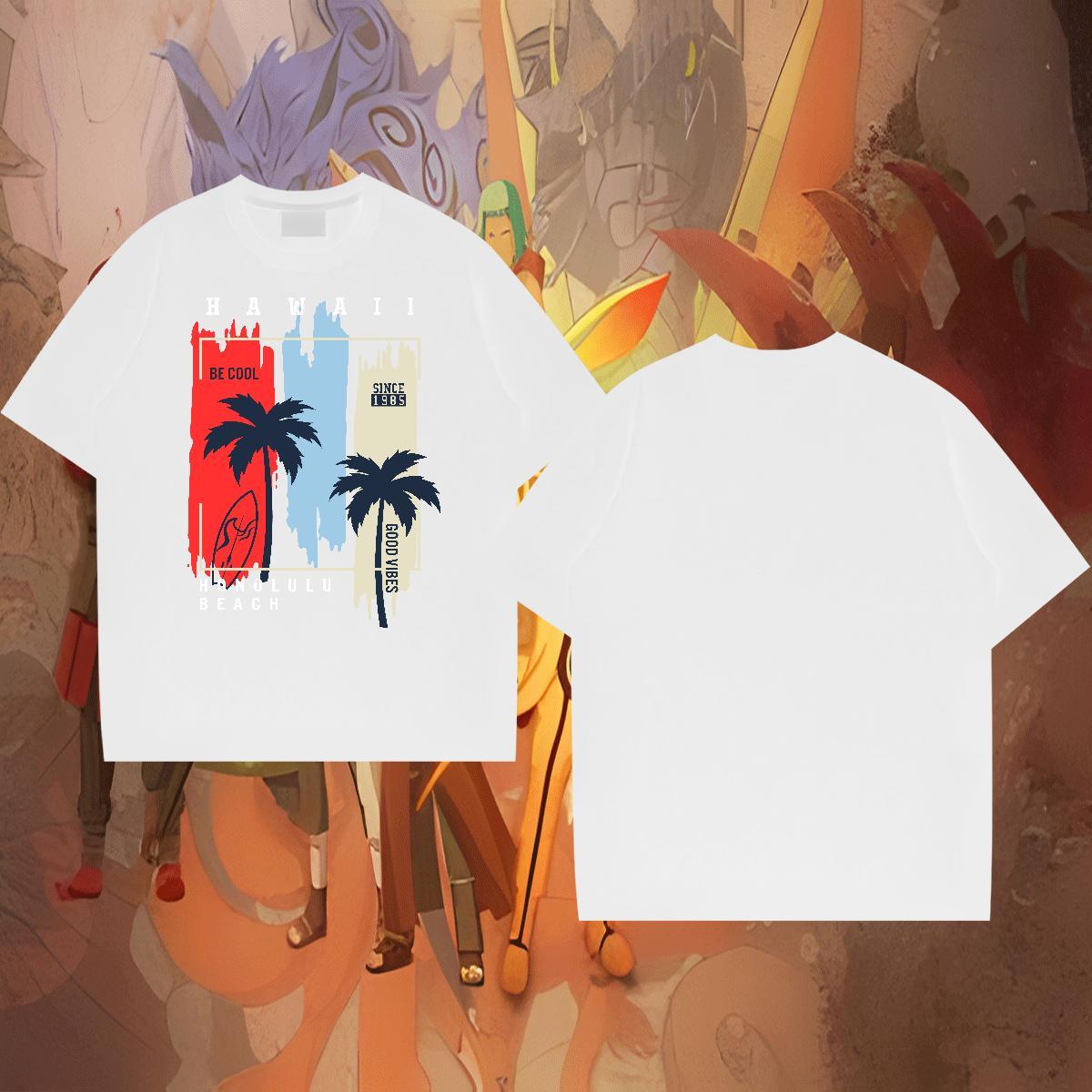 High Quality Couples T Shirts Anime Printing Street 100% Cotton 230g Cartoon Print Crew Neck Breathable stakeboarding T-Shirts for Men 2024 Tops