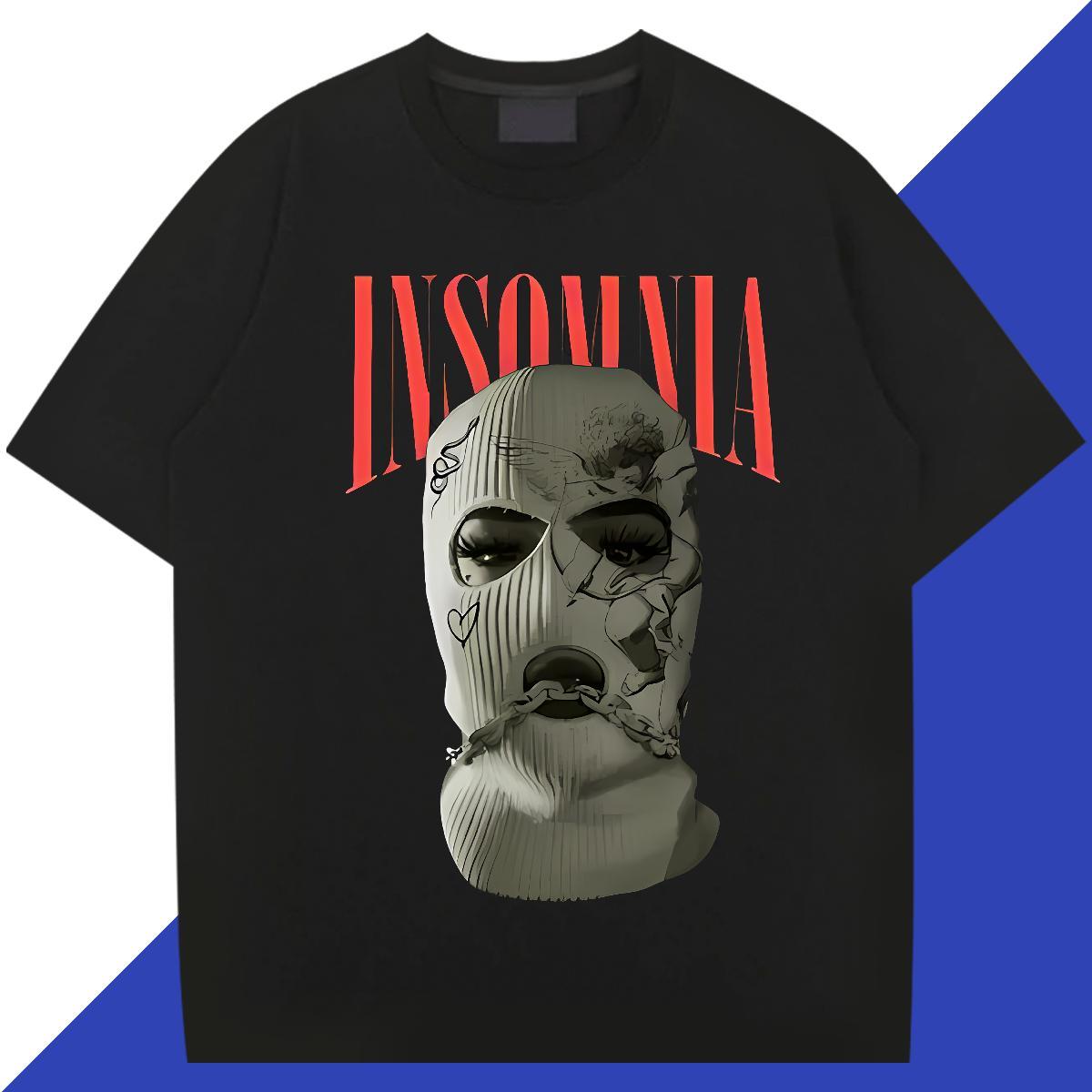 Soft Men Clothes T-Shirt Street wear Hip Hop 230g Cotton Black White Breathable Soft Masked man T-Shirts Fashion New Tops Shirt