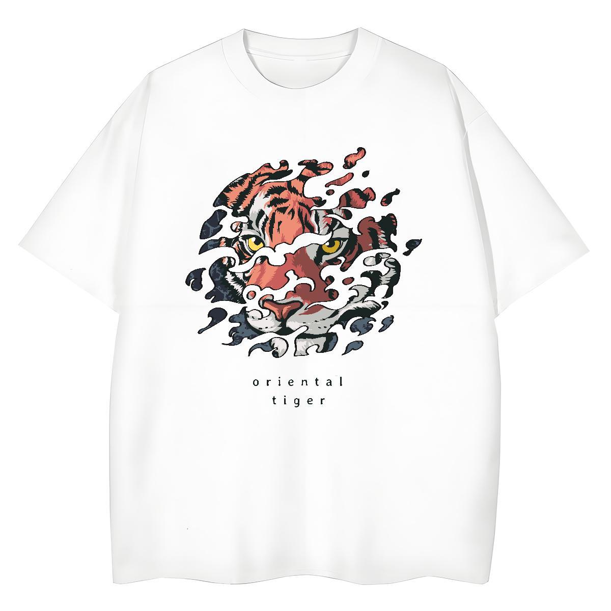 Stylist Womens T Shirts Breathable 100% Cotton 230g Lady T shirt Floral Print tiger Casual Beach Soft Wear
