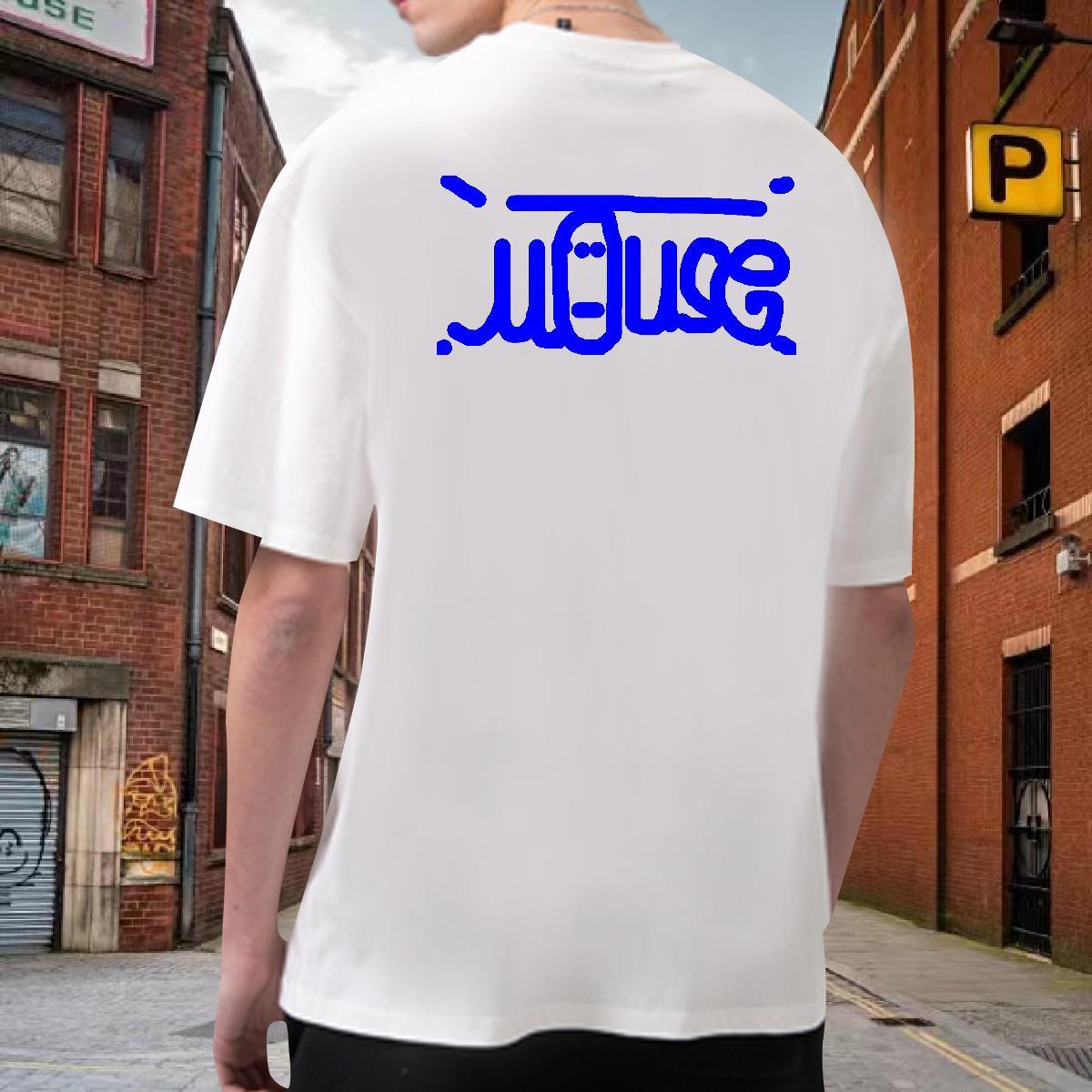 Free Shipping Mens T Shirts 100% Cotton 230g blue Spring Summer Customized Print Breathable Short Sleeve Men Tees New Top Tees