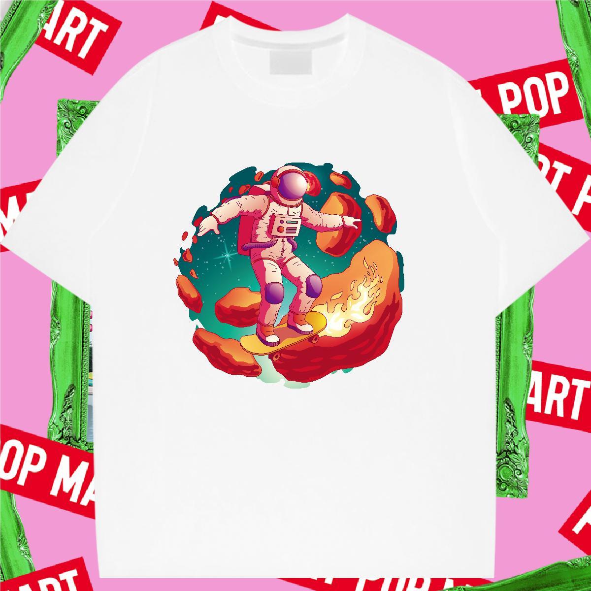 Comfortable Lady T shirt 100% Cotton 230g universe High Street Hip Hop T-Shirts for Women Crew Neck DIY Anime Polos