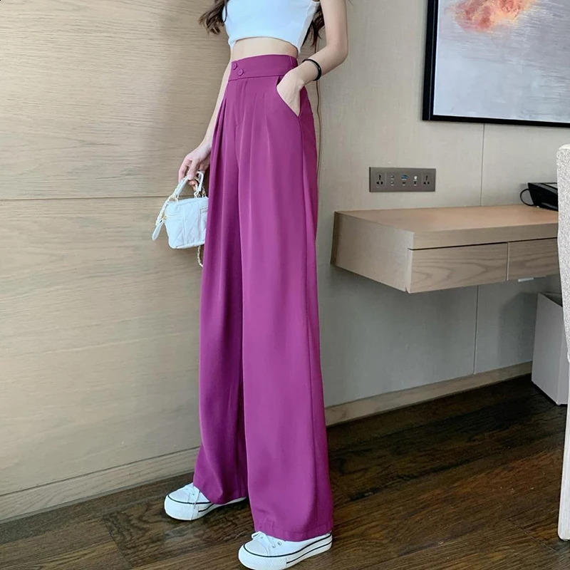 Y2K Wide Leg Pants Women Fashion Oversize Loose 4Xl Suit Pants Spring Korean Office Lady Casual High Waist Trousers 240821