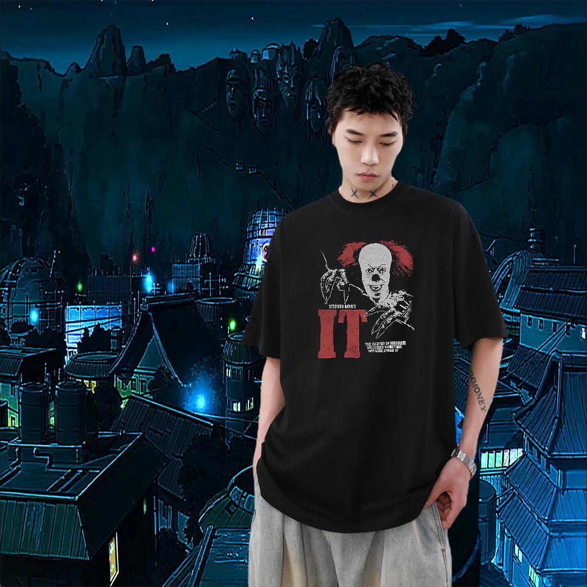 Custom Casual Beach Men Tops Tees joker Breathable 230g Cotton Man T Shirts Wholesale Skull Wear