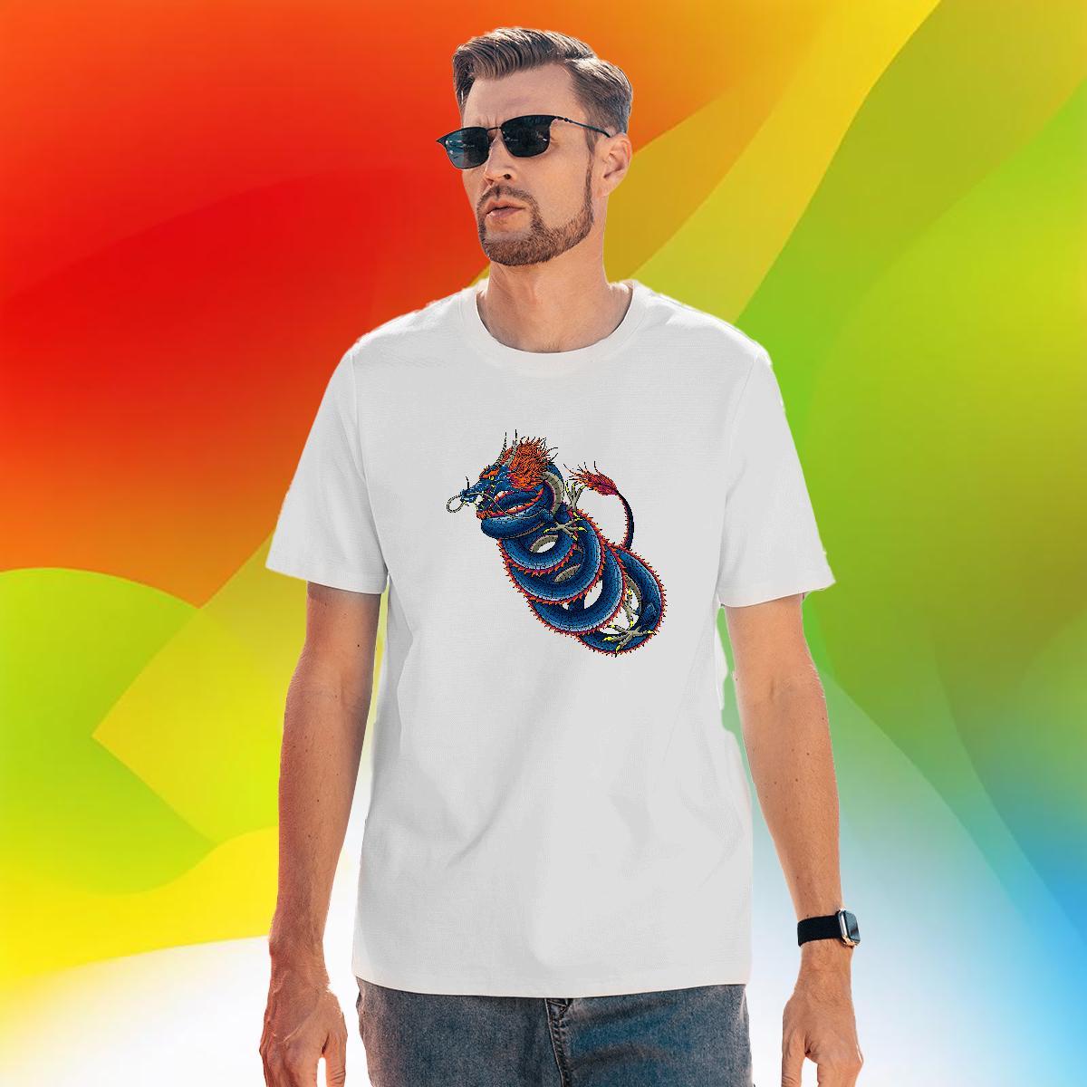 Cool dragon Mens T Shirts Home Outdoor Men Tshirts 230g 100% Cotton 2024 DIY Crew Neck Breathable DIY Printed Tees