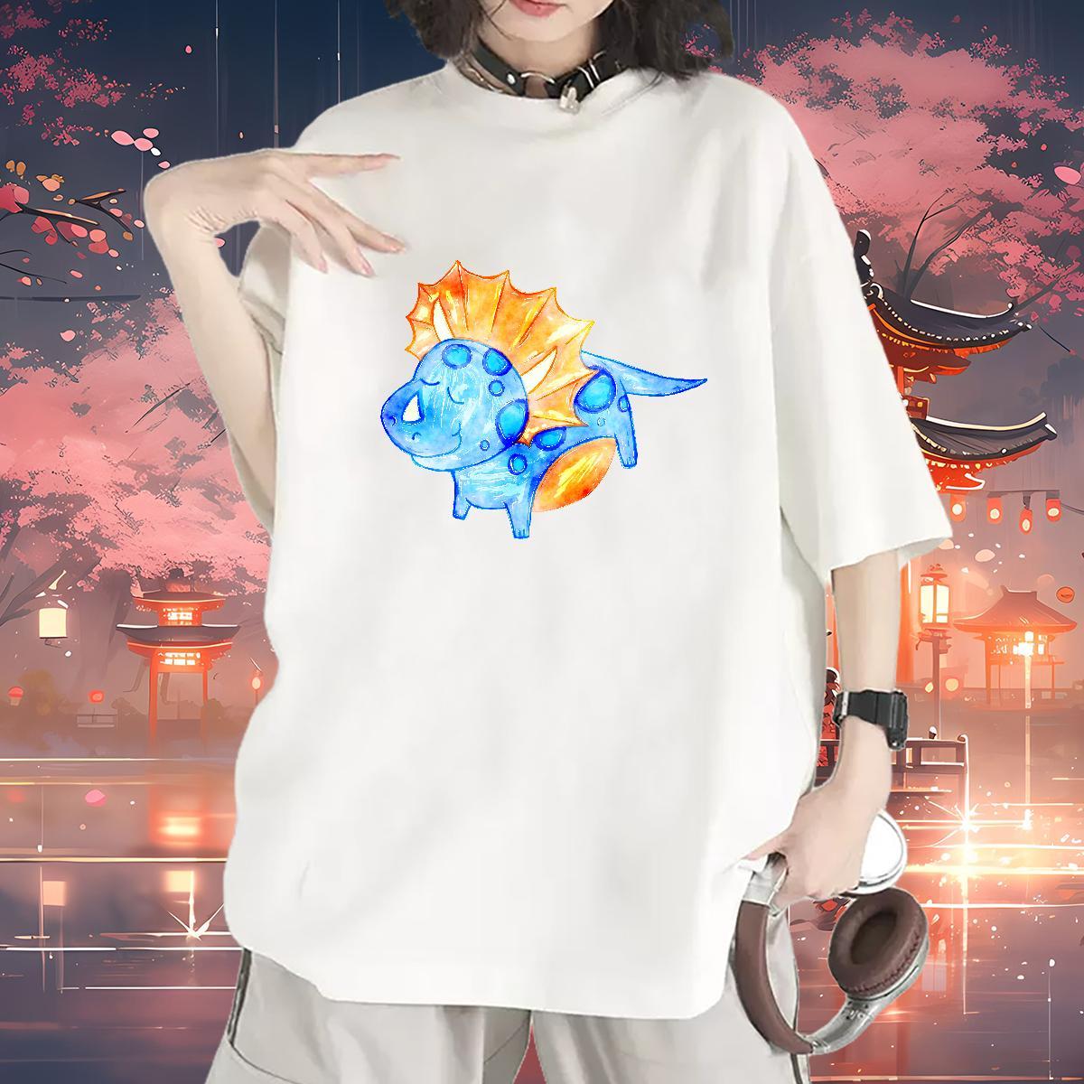 Brand T Shirts Women O Neck Short Sleeves 230g Cotton Lady T shirt Skull dog Hip Hop Designer Tees