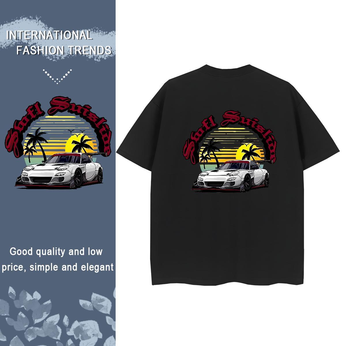 Casual New T-Shirts 230g Cotton Crew Neck Breathable Spring Summer beach Woman Tshirt Loose fit Custom Print Oversized Tees Shirts