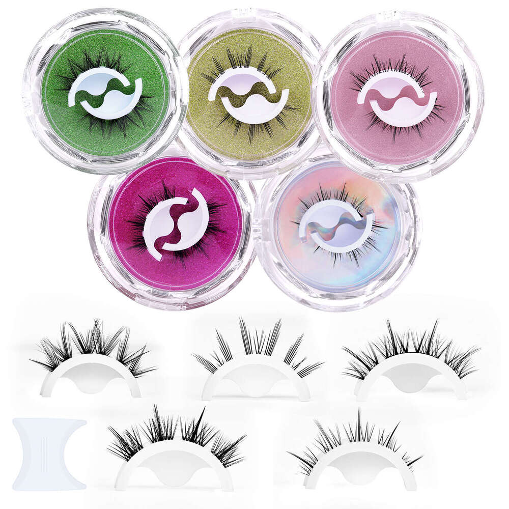 Non Adhesive Natural Simulation One-piece Paired False Eyelashes Reusabl Temperature Sensitive Self-adhesive Eyelashes Pestanas Autoadhesivas Wholesal