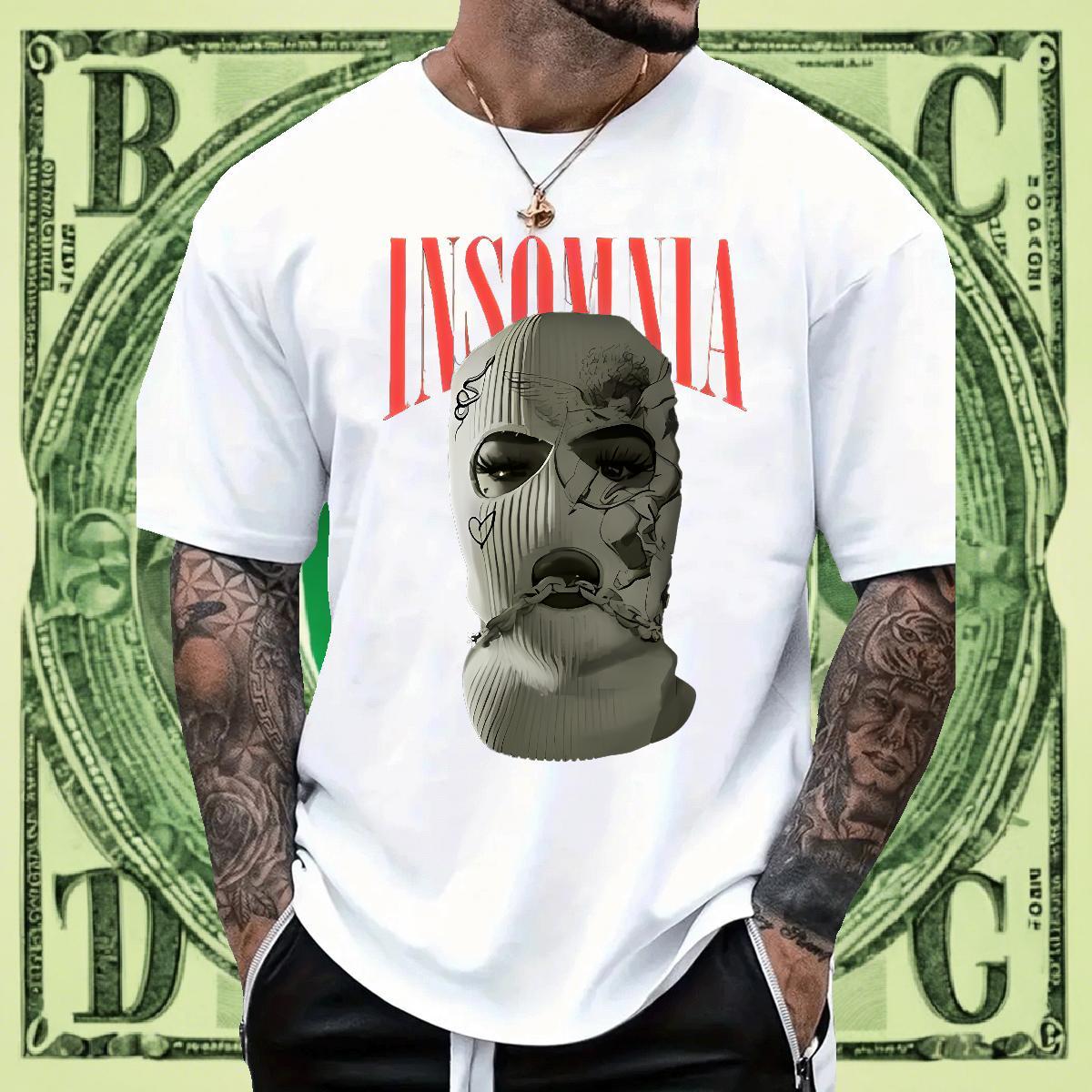 Wholesale Men Tshirts Casual Daily Wear 230g Pure Cotton Asian Size Breathable Crew Neck Masked man T Shirt For Man 2024 Tops