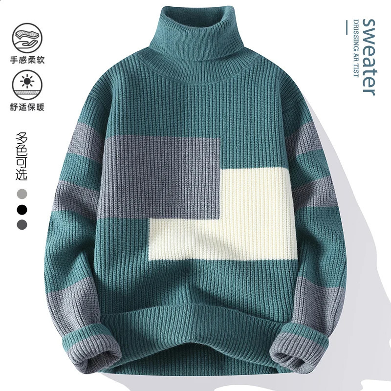 Sweaters men winter korean style mens casual turtleneck warm sweater mens fashion sweaters Mens wool pullovers male 240821