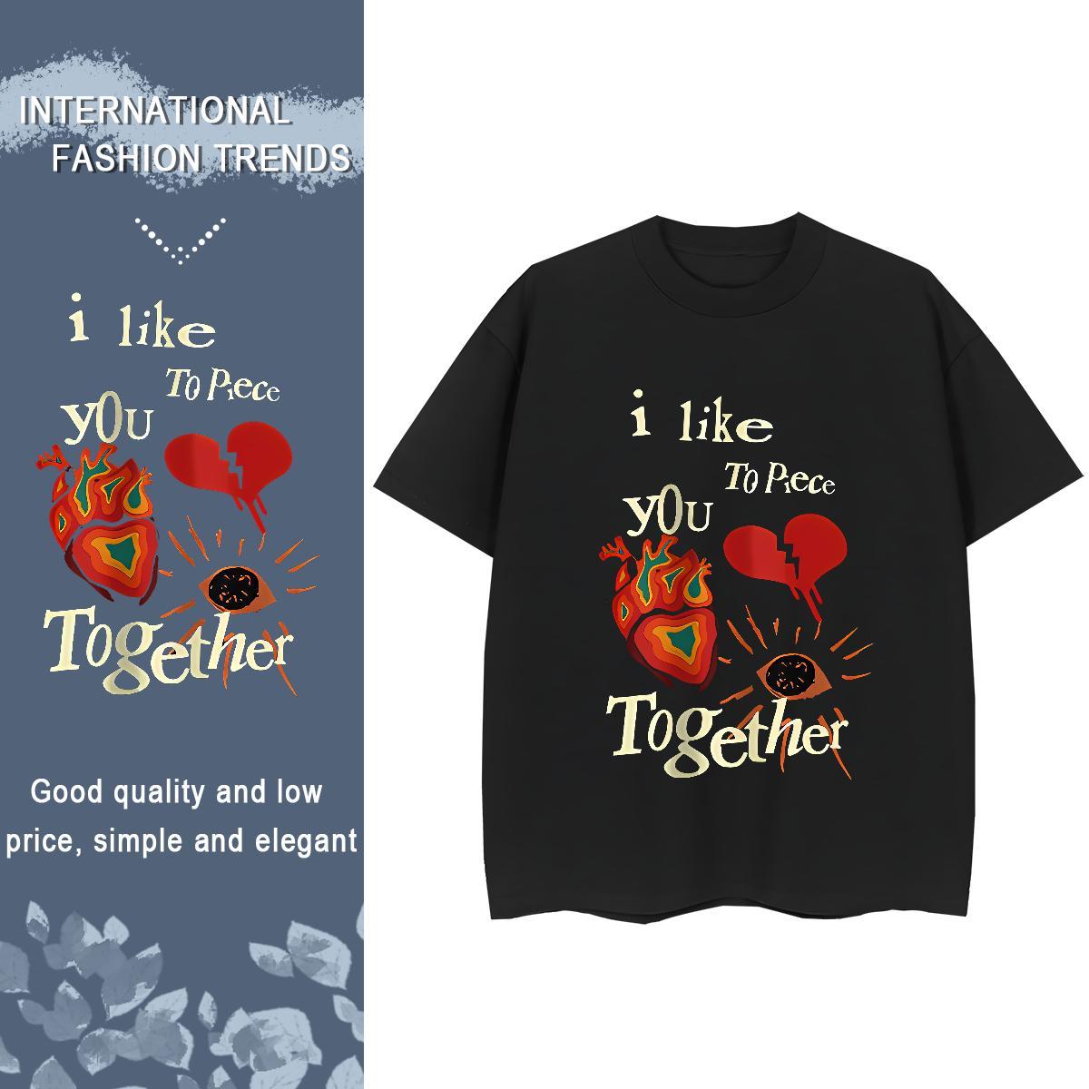 Designer Nice Couples T Shirts 230g 100% Cotton letter Daily Wear Woman T Shirts Breathable Oversized L-4XL Tops