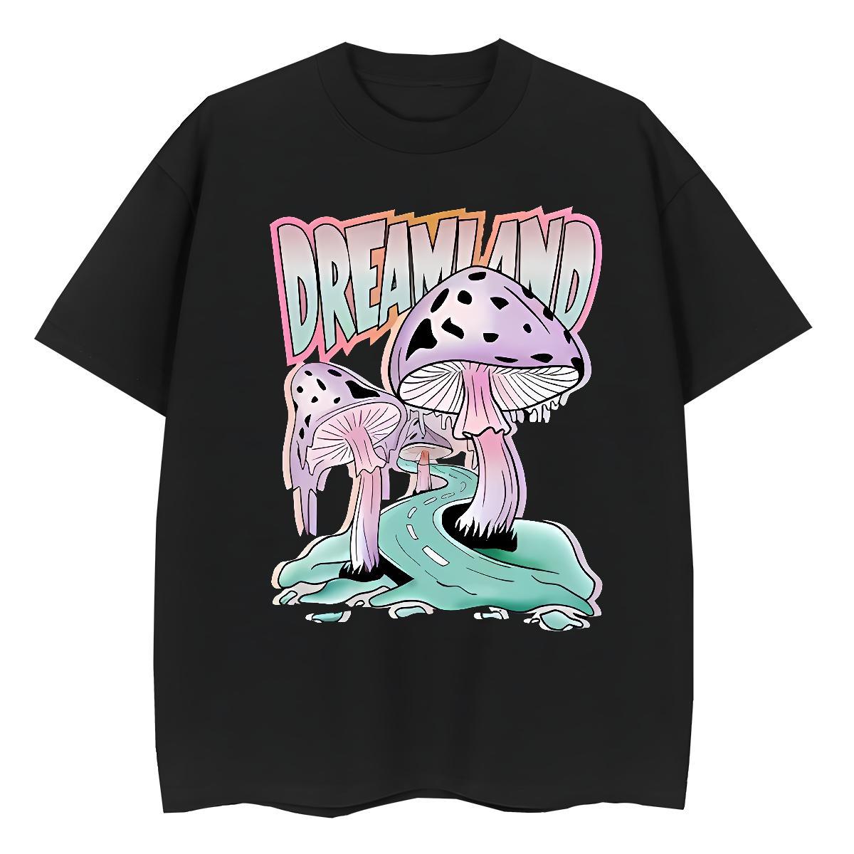 Classic Women T Shirts O Neck Short Sleeves 100% Cotton 230g Women Tees White Plus Size mushroom Sport Brand Tees Shirts