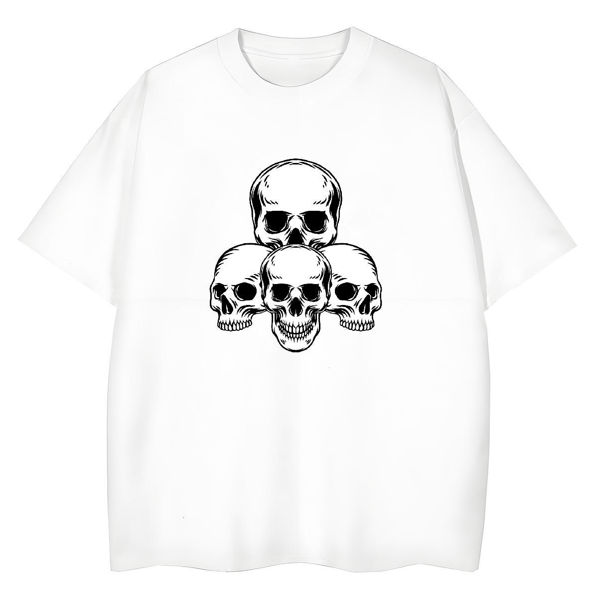 Factory Direct T-Shirts 100% Cotton 230g Round Neck Short Sleeve Summer Casual skull Tshirt for Man Woman Designer Custom Printing Wear