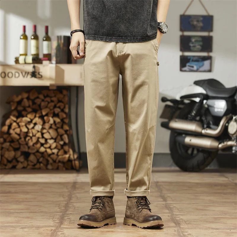 Mens clothing spring and summer casual loose straight goods mens outdoor wrapped tool pants Hombre 240821