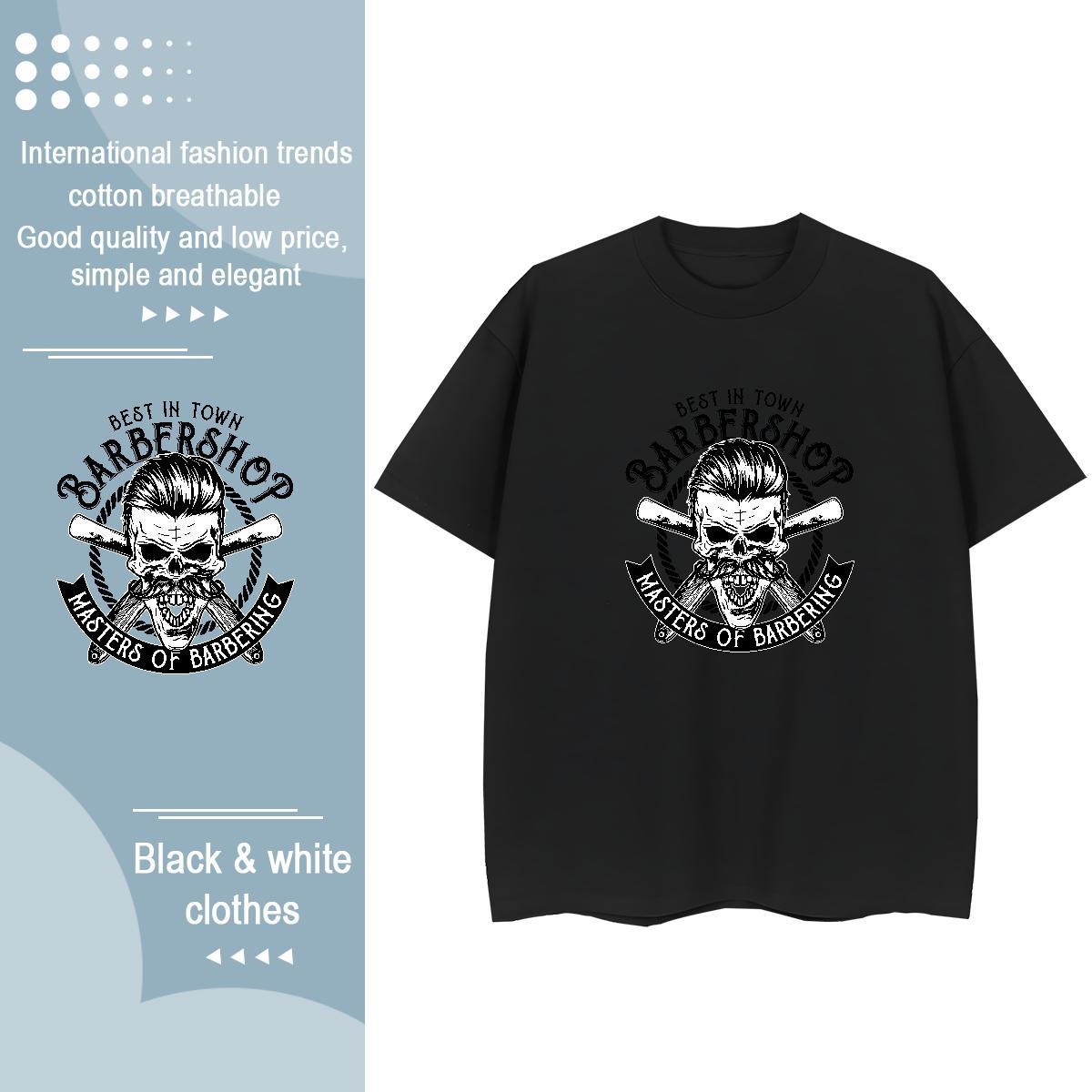 Stylist Womens T Shirts 230g 100% Cotton Breathable Short Sleeve Sports Casual skull Unisex Tshirts Designer Anime Print Tops