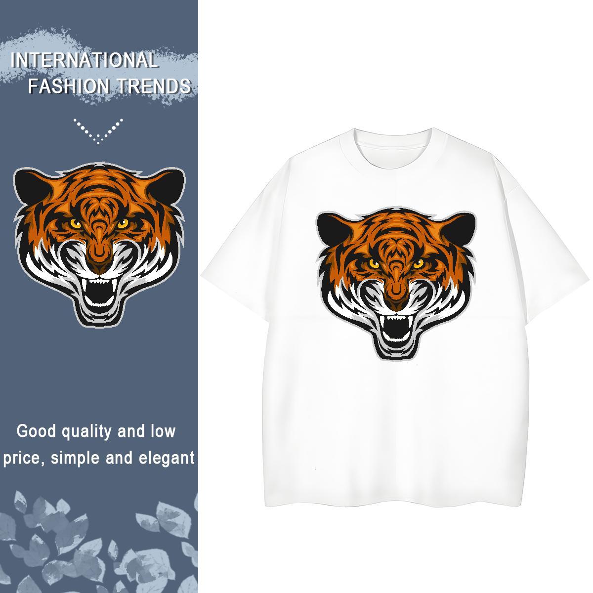 Casual New T shirt Comfortable 100% Cotton 230g Couples T Shirts Oversized L-4XL tiger Daily Outfit 5A Top Shirts