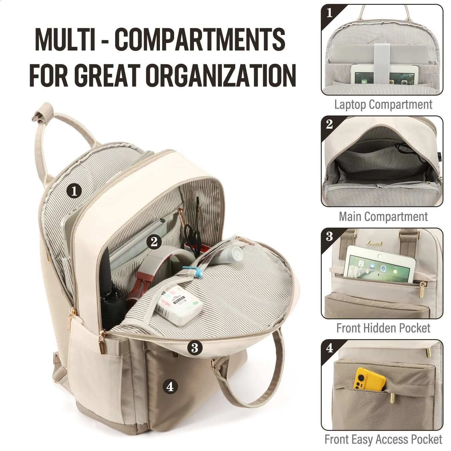 15 inch laptop backpack with USB charging port tear resistant business mens casual day bag 240822