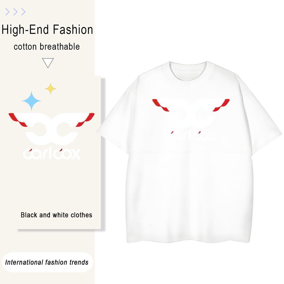 High quality Couples T Shirts 230g Pure Cotton painting Beach T-Shirts for Women Round Neck Short Sleeve Cartoon Print Top Shirts