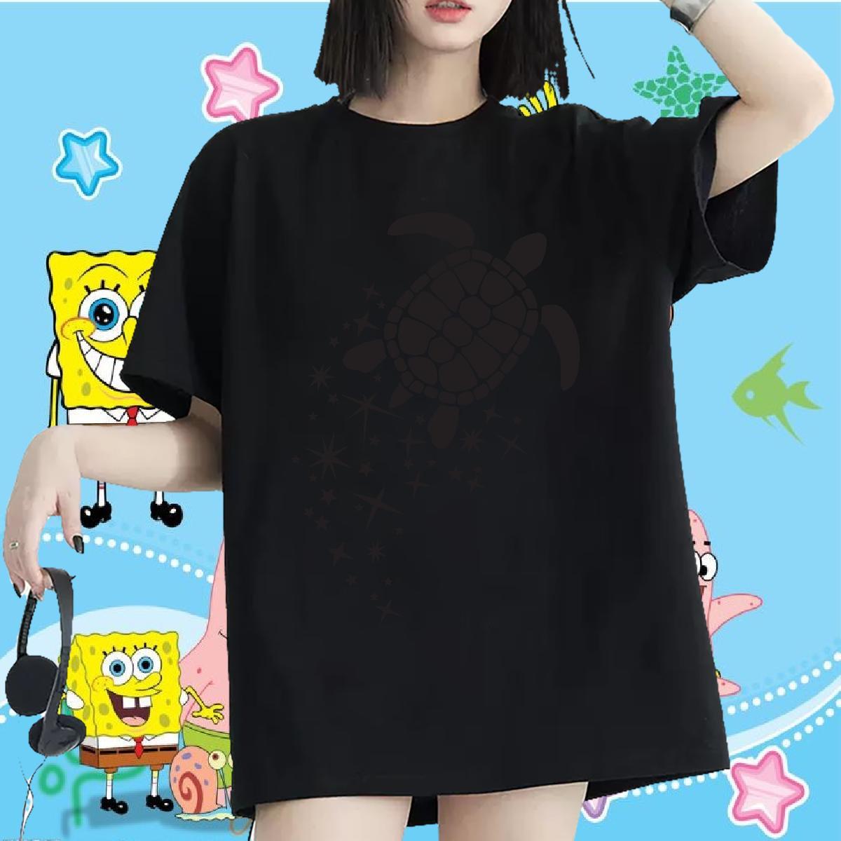 DIY T-Shirts for Women Comfortable 230g 100% Cotton Lady T shirt Graphic tortoise Street Soft Tshirts