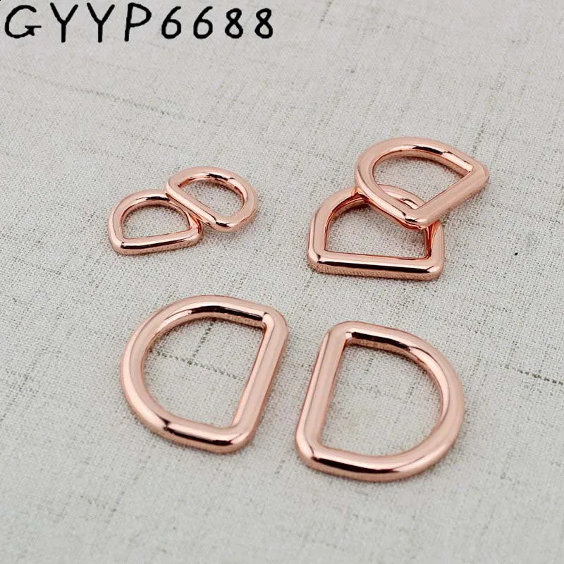 10mm 1m 15 19mm 25mm 30mm Rose Gold Bag Polishing Nickel Inner Bag Metal Accessories Alloy Circular Welding D-Ring DIY Bag Parts 240821