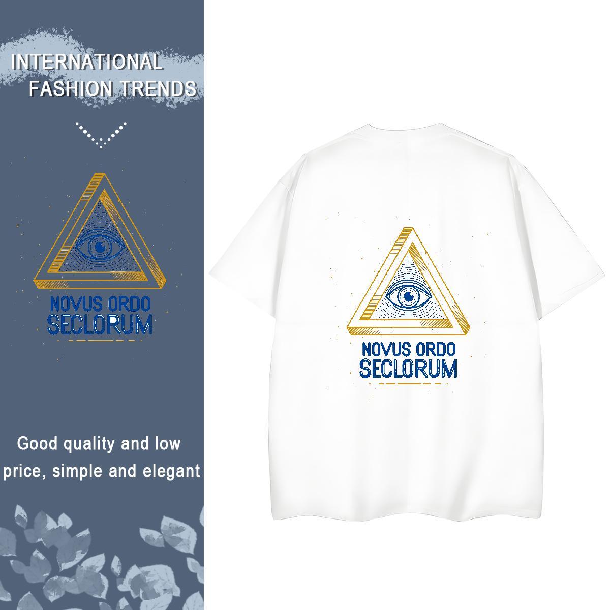 New Womens T Shirts 100% Cotton 230g Crew Neck Breathable Street eye of the devil Unisex Tshirts Wholesale Cartoon Floral Printing Clothes