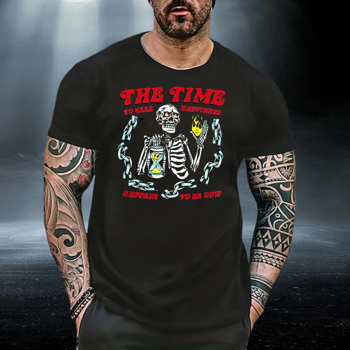 High Quality Men Clothes T-Shirt Anime Printing Street 230g Pure Cotton Floral Print Short Sleeve Soft skull Man T Shirts Brand Tops Shirt