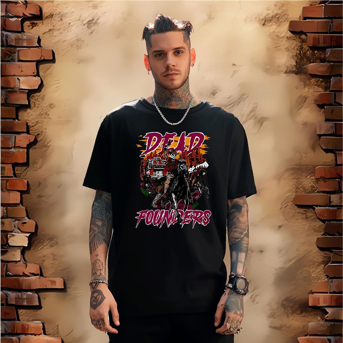 Cool Design horse riding T shirt Summer Casual Tshirt for Man Woman 230g 100% Cotton 2024 Summer Breathable Short Sleeve Custom Cartoon Tops Shirt