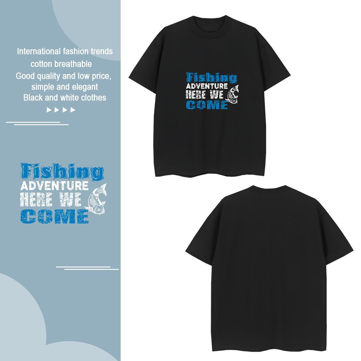 Cool Fishing Man T Shirts Home Outdoor Men Tops Tees 100% Cotton 230g DIY Breathable Short Sleeve Asian Size Tees Shirts