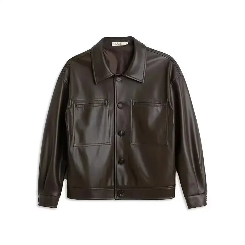 Autumn/winter Faux Leather Jacket For Men Trendy Korean Style Cropped Versatile Lapel Jacket Casual Scene Regular Type 240822