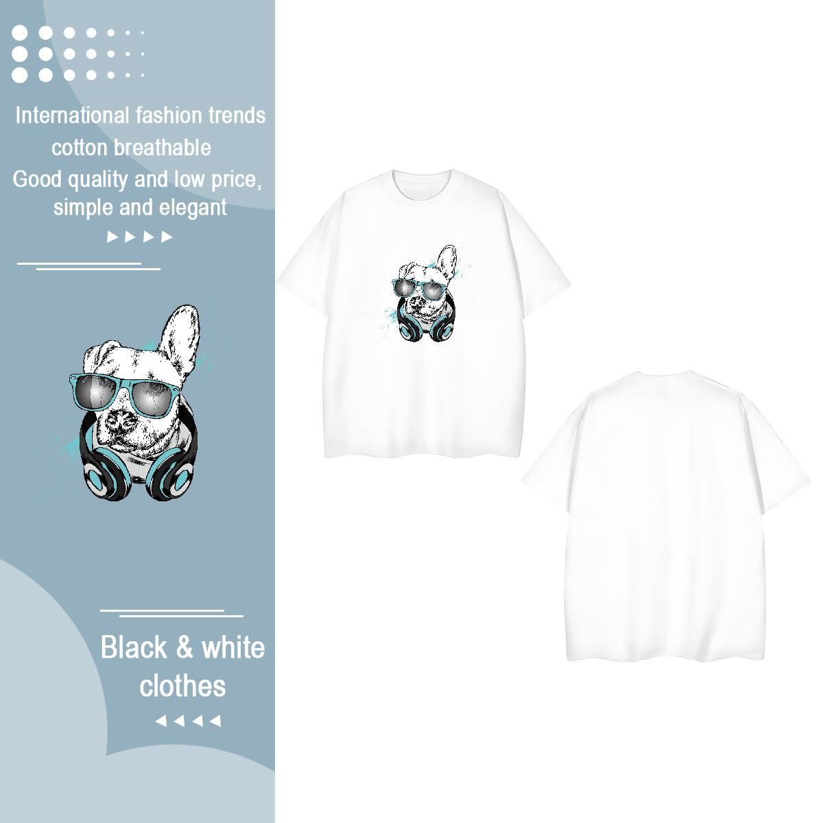 Designer T Shirts Women Breathable Short Sleeve 230g 100% Cotton Woman Tshirt Custom Print Oversized dog Beach Female Clothes Shirt
