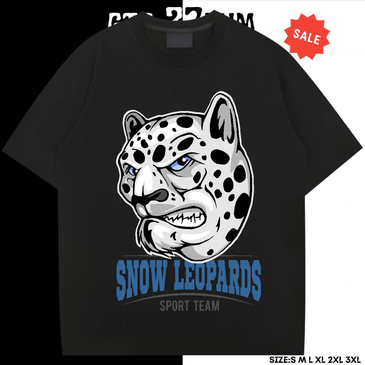 Loose Tshirt for Man Woman Hip Hop Street 230g 100% Cotton Black Oversized Crew Neck Breathable leopard Men T Shirts DIY Customized Clothes
