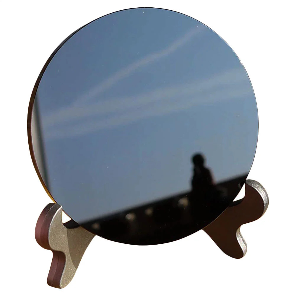 Crystal Obsidian For Desk Meditation Scrying Plastic Black Round Mirrors 240822