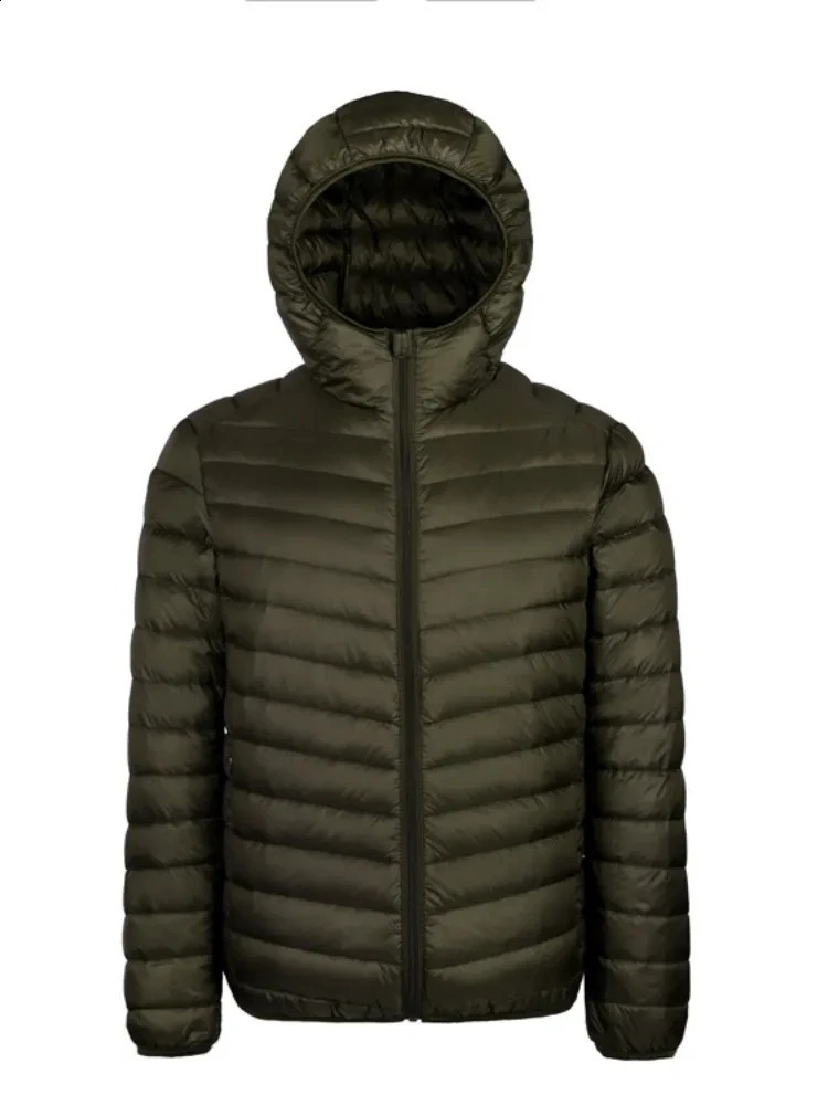 Korean streetwear feather coats hooded down jackets warm mens clothing Spring and Autumn fashion s ultra light duck 240822
