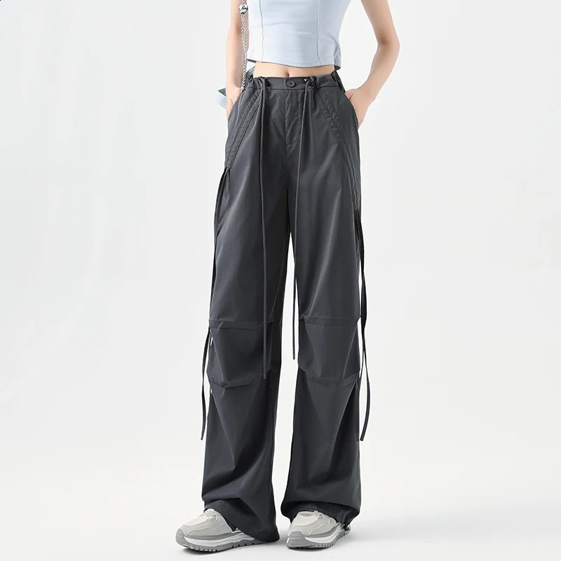 Women Army Green Pants Baggy Harajuku 90s Aesthetic Streetwear Parachute Pants Y2k 2000s Oversize Trousers Vintage Clothes 240821