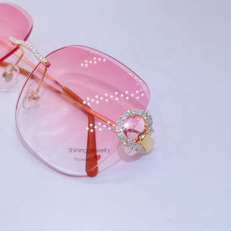 Hip Hop Rapper Jewelry 10K Real Gold VVS Dia Moissanite Sunglasses