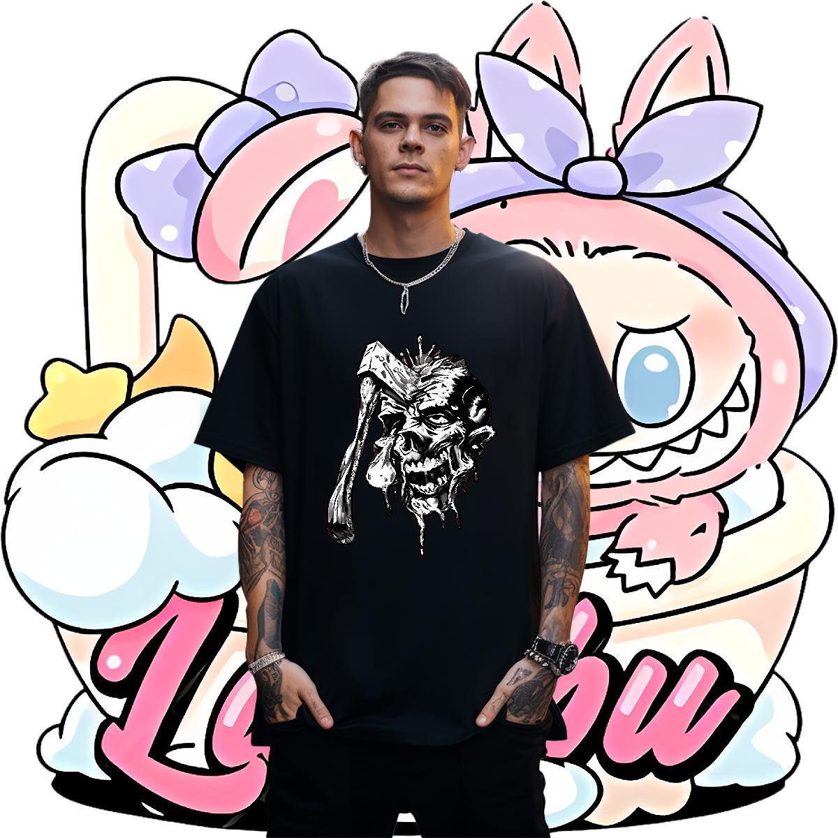 2024 Summer axe Mens Tshirts 230g Pure Cotton T shirt Custom Big Size Outdoor Crew Neck Soft Clothes