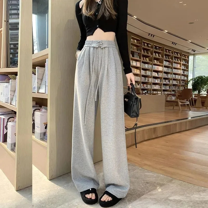HOUZHOU Y2K Sweatpants Women Summer Woman Fluid Pants Purple Wide Leg Trousers Female Loose Casual Bottom Korean Streetwear 240821
