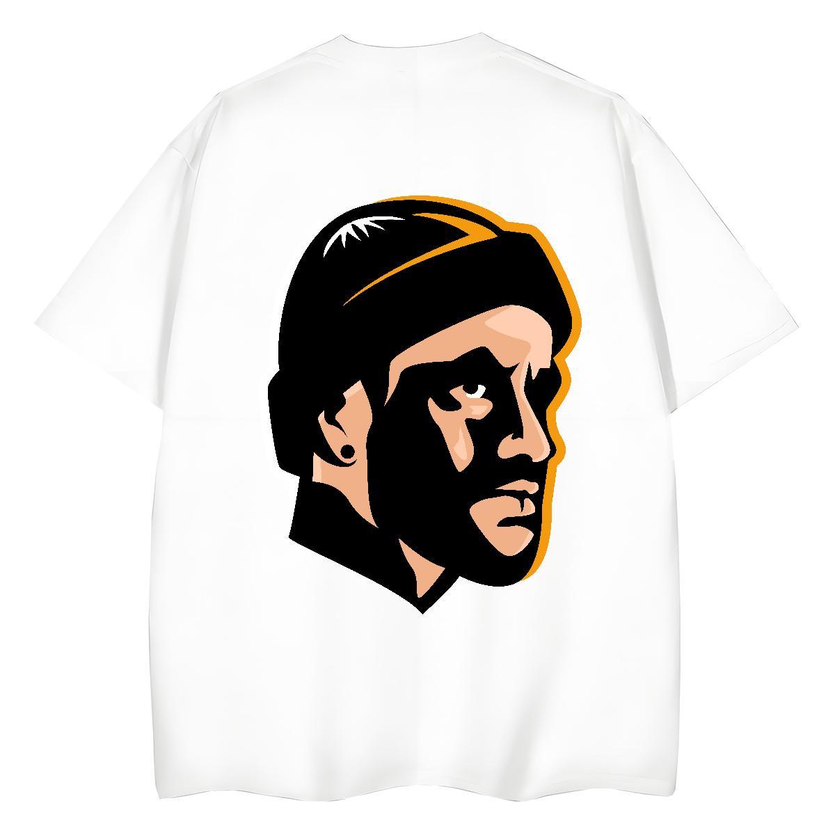 DIY Womens T Shirts 230g 100% Cotton O-Neck Short Sleeve Hip Hop Street portrait Women Tees Loose Custom Print Plus Size Clothes