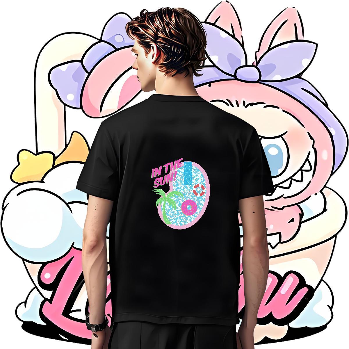 Designer Men Tops Tees Casual Daily Wear 230g Pure Cotton Graphic Short Sleeve O-Neck sea wave T Shirts Men Fashion Designer Polos