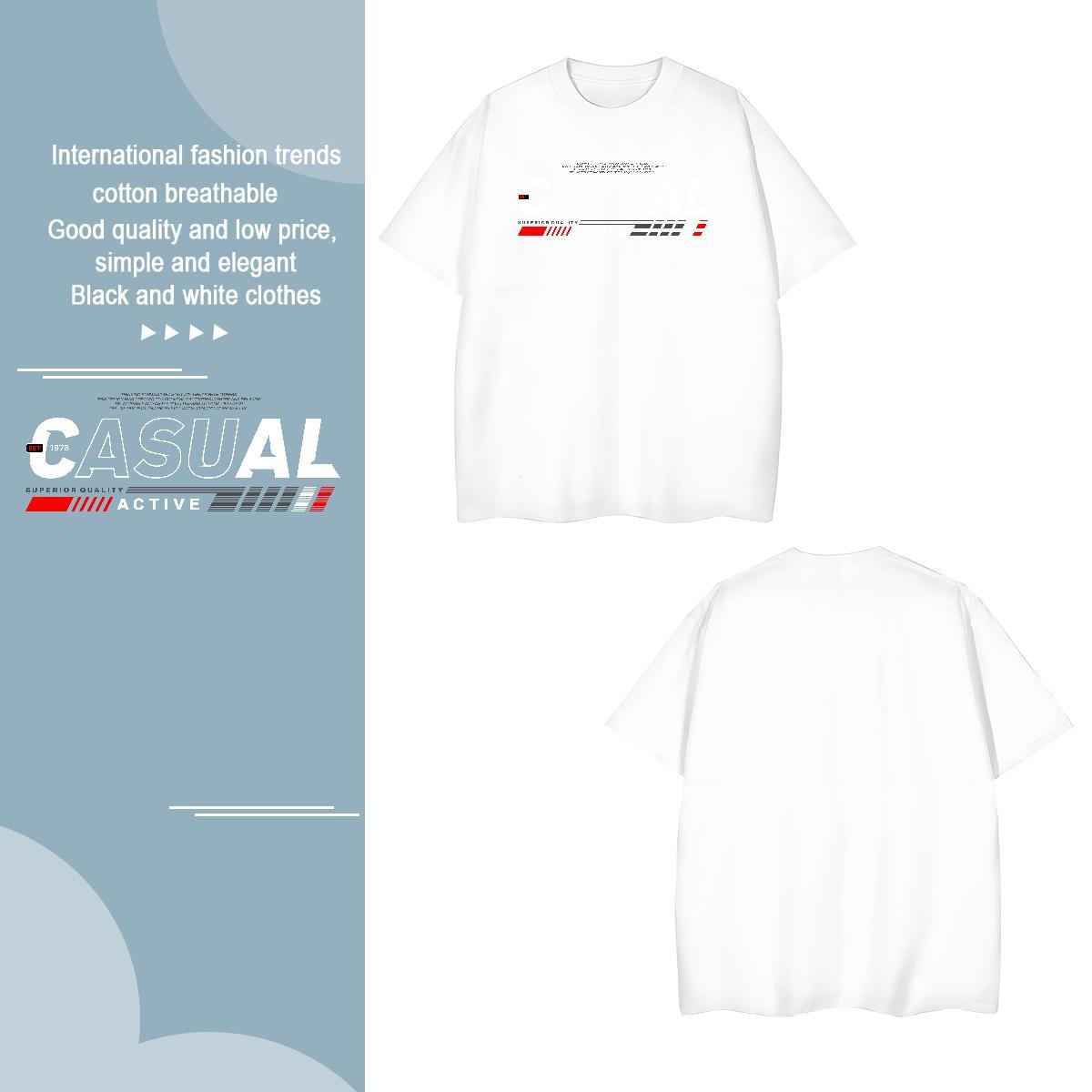 Free Shipping letter T Shirt For Man Beach Mens Tshirts 100% Cotton 230g Custom Pure Cotton Custom Printing Tops Tees