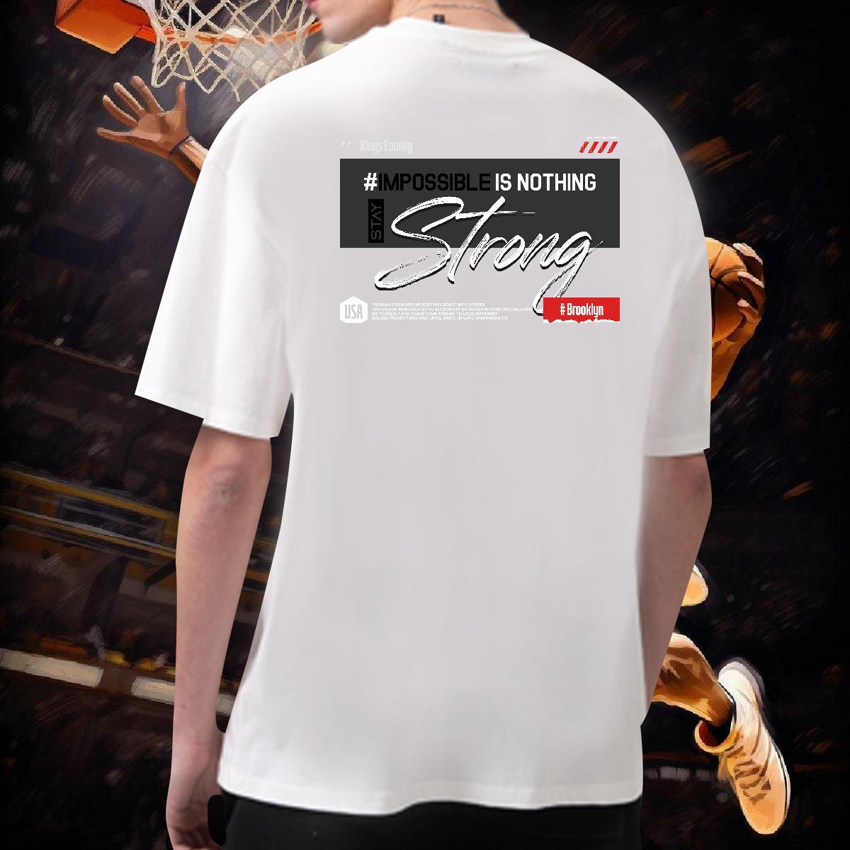 Classic T Shirts Men 230g Cotton letter Spring Summer Black White Round Neck Short Sleeve Men Tops Tees Free Shipping Polos