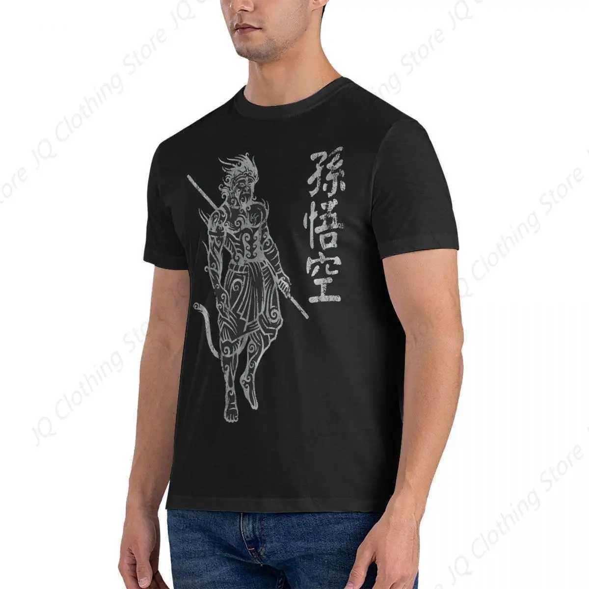 Terrific T Shirt Mens Cotton Vintage T-Shirts Round Neck Black Myth Wukong Tee Shirt Short Sleeve Clothing Gift Idea M240822
