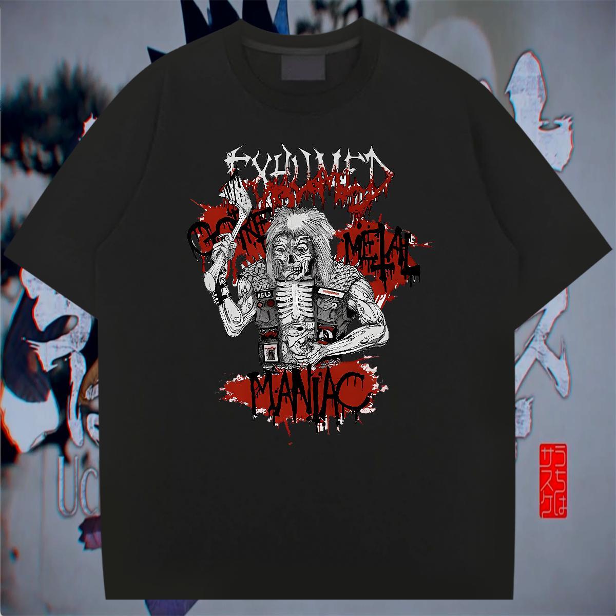2024 New Anime Printing Street Men Tshirts skull Breathable Soft 230g Cotton T-Shirts for Men Popular Customized Print Tops Tees