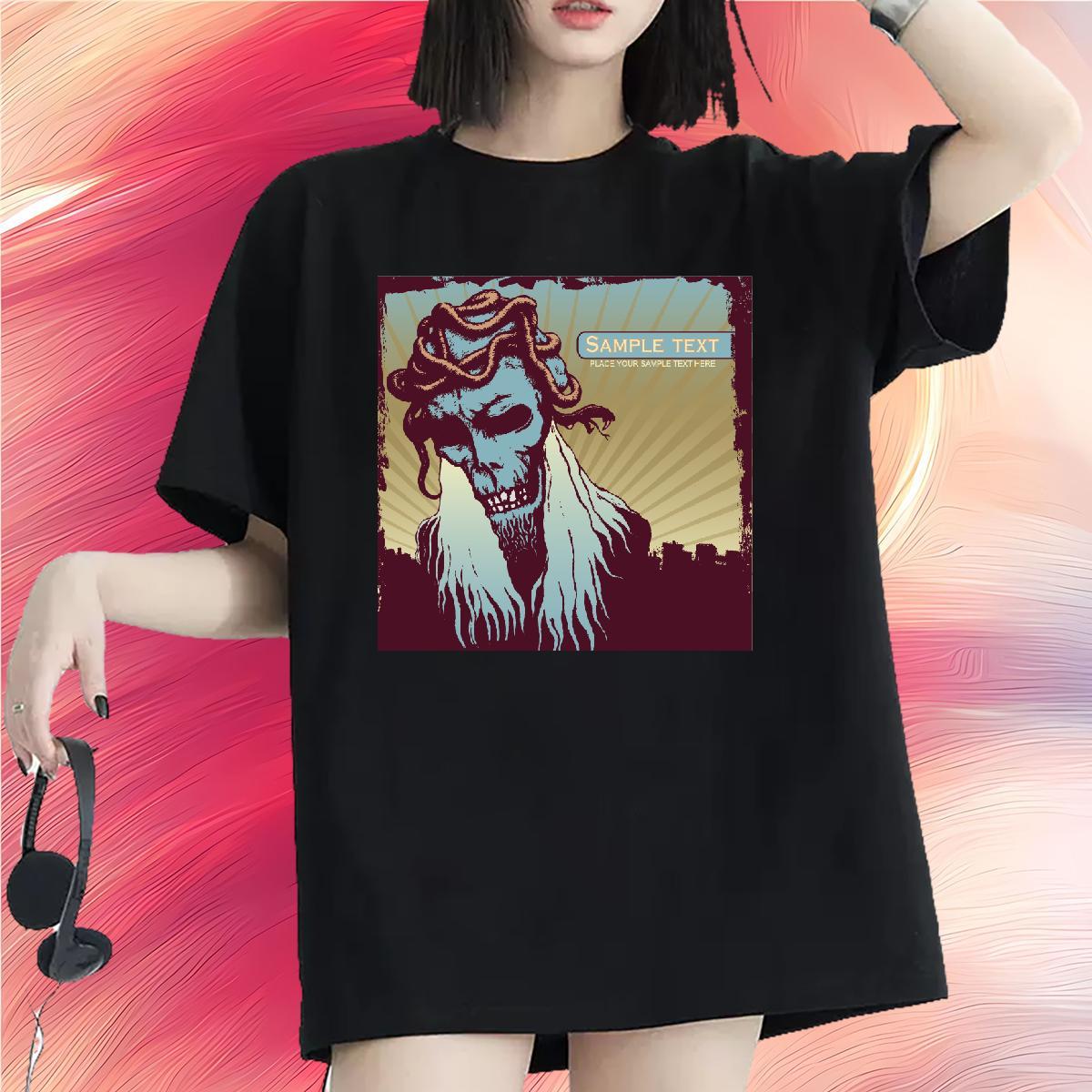 Designer Tshirt for Man Woman 230g Pure Cotton scary Home Outdoor T Shirts Women Breathable Short Sleeve White Plus Size Tshirts