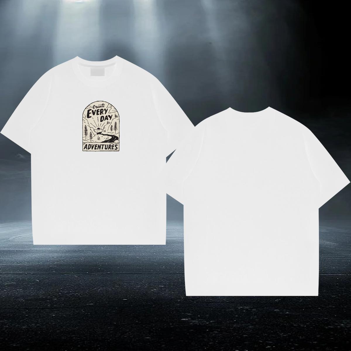Soft Men Tshirts Hip Hop 230g Cotton Plus Size Custom Breathable Short Sleeve mountains Men T Shirts 2024 Tees Shirts
