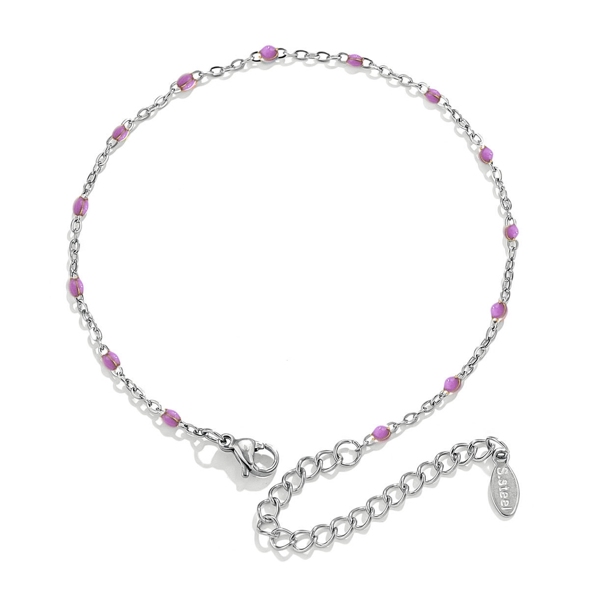 Drip oil bracelet titanium steel niche design enamel cross chain bead jewelry bracelet