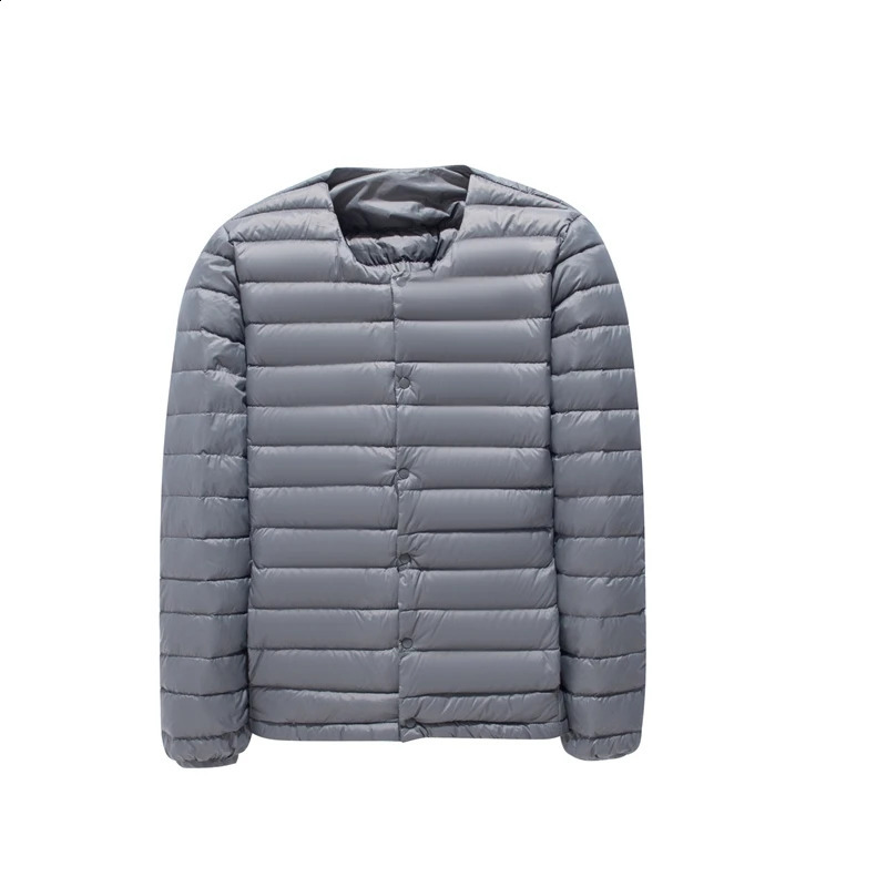 born matte fabric ultra light down jacket mens Vneck ultrathin windproof portable lightweight warm lining 240822