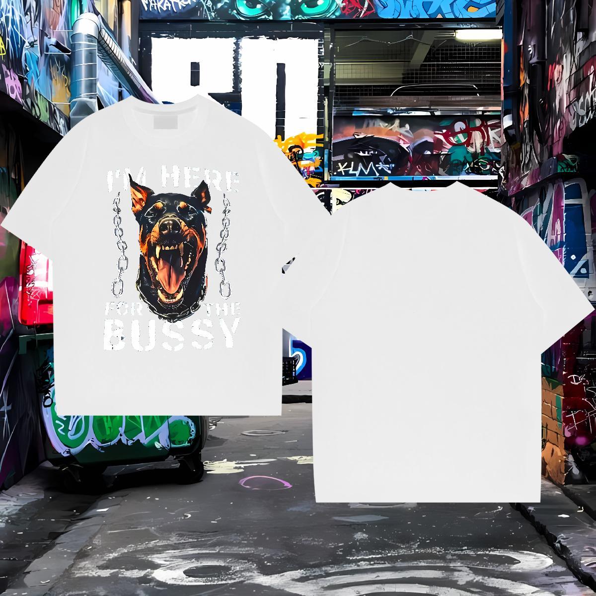 Cool Design T shirt fierce Breathable Crew Neck Beach Customized Print 230g Pure Cotton Men Tops Tees Wholesale Tee Shirt