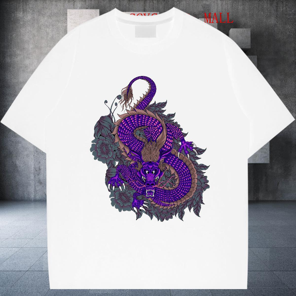 Brand Tshirt for Man Woman Casual Daily Wear 230g Pure Cotton Customized Print Breathable Crew Neck dragon Men T Shirts Classic Tees Shirts