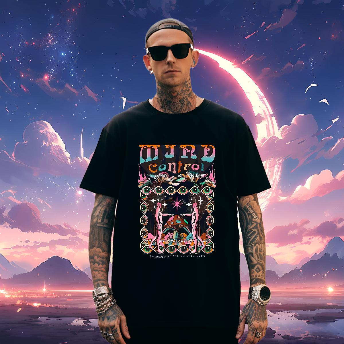 Brand eyes T shirt Daily Wear Men Tees 100% Cotton 230g Fashion Short Sleeve Soft Customized Print Clothes