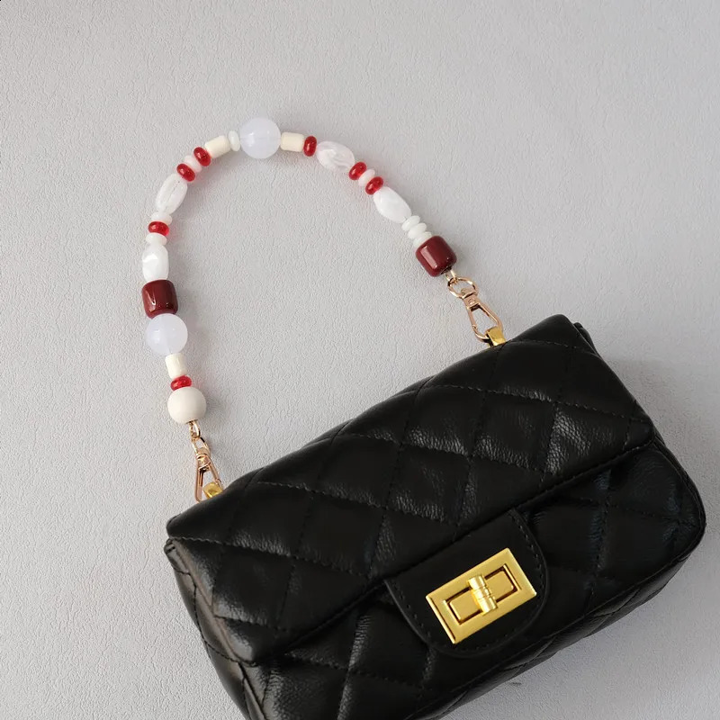 Woman Bag Strap Accessory Candy Blue Red Acrylic Resin Beads Parts Handcrafted Wristband Women Cute Bag Handle Chain 240821